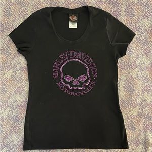 Large Harley Davison T-shirt with Studs